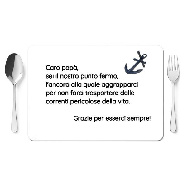 Tovaglietta messaggio x papa'