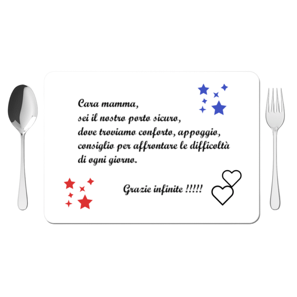 Tovaglietta messaggio x mamma