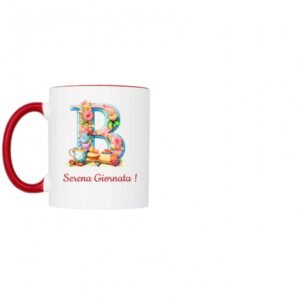 Tazza bicolore lettera B