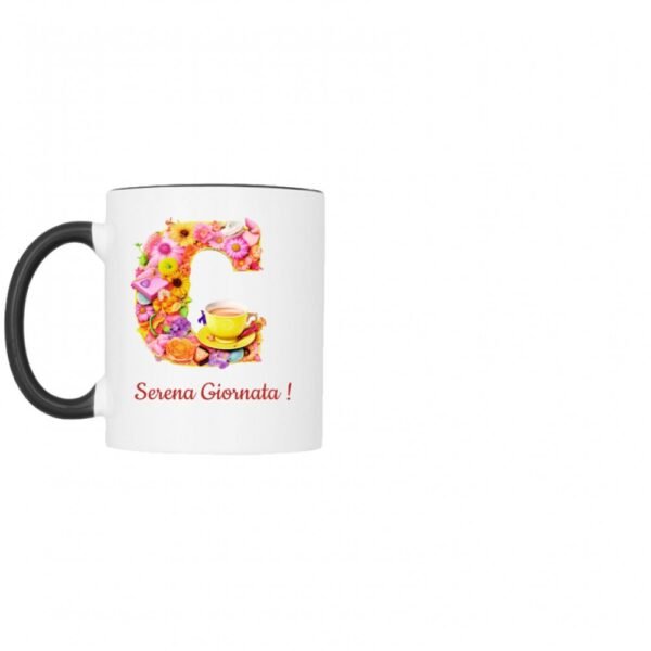 Tazza bicolore lettera C