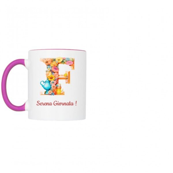 Tazza bicolore lettera F