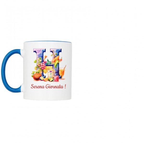Tazza bicolore lettera H