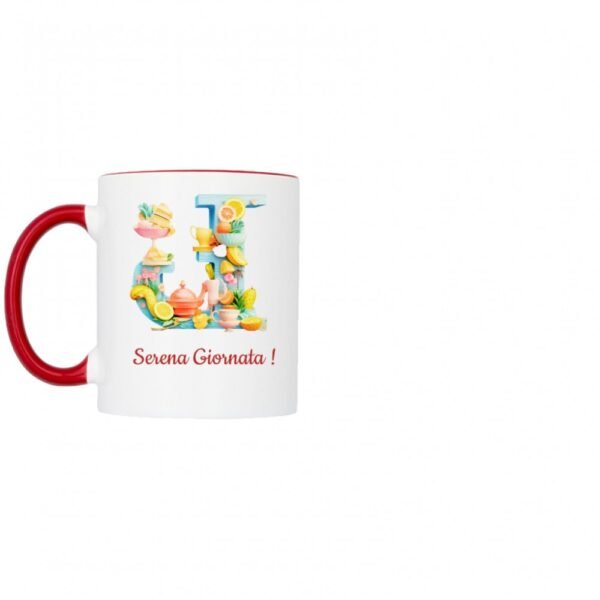 Tazza bicolore lettera J