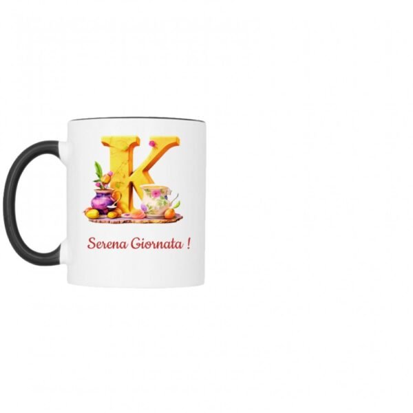 Tazza bicolore lettera K