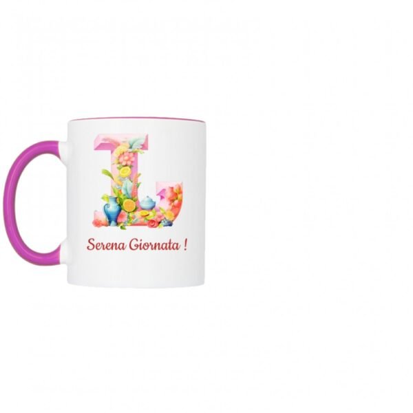 Tazza bicolore lettera L
