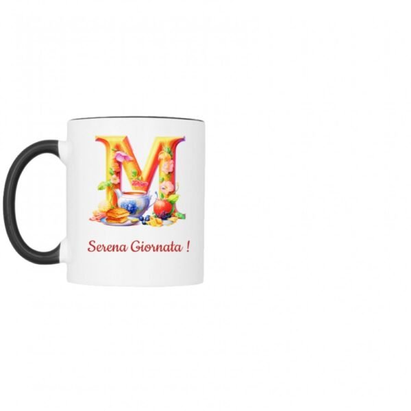 Tazza bicolore lettera M