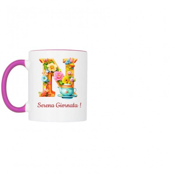 Tazza bicolore lettera N