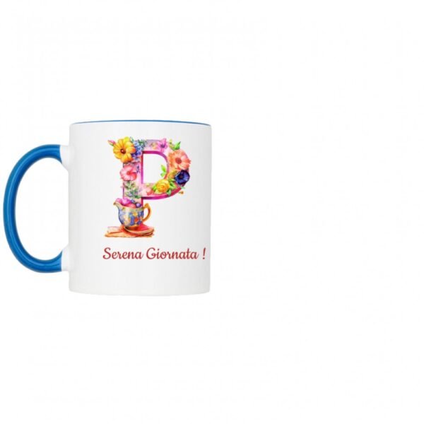 Tazza bicolore lettera P