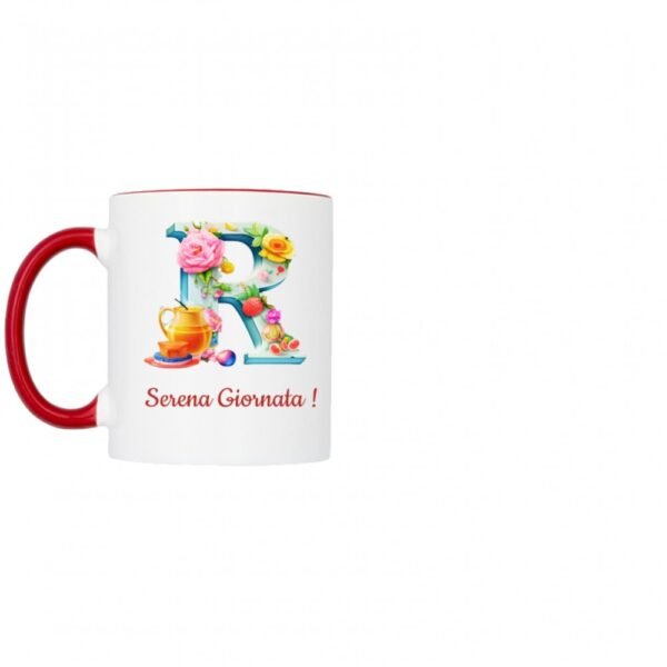 Tazza bicolore lettera R