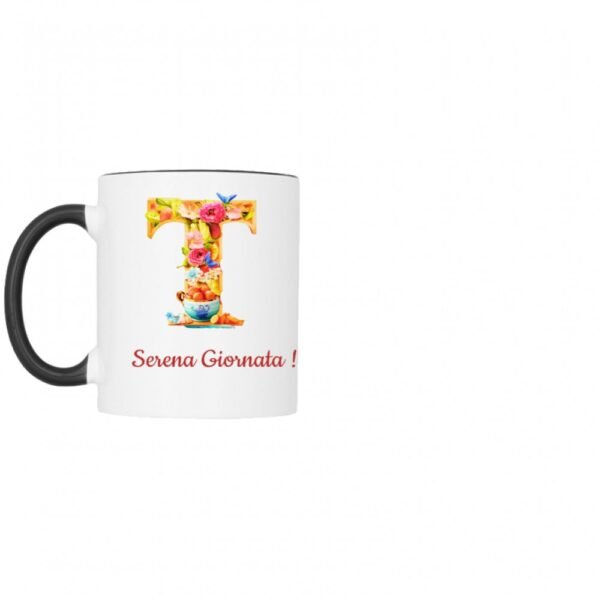 Tazza bicolore lettera T