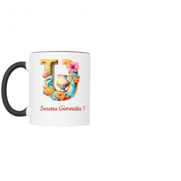 Tazza bicolore lettera U