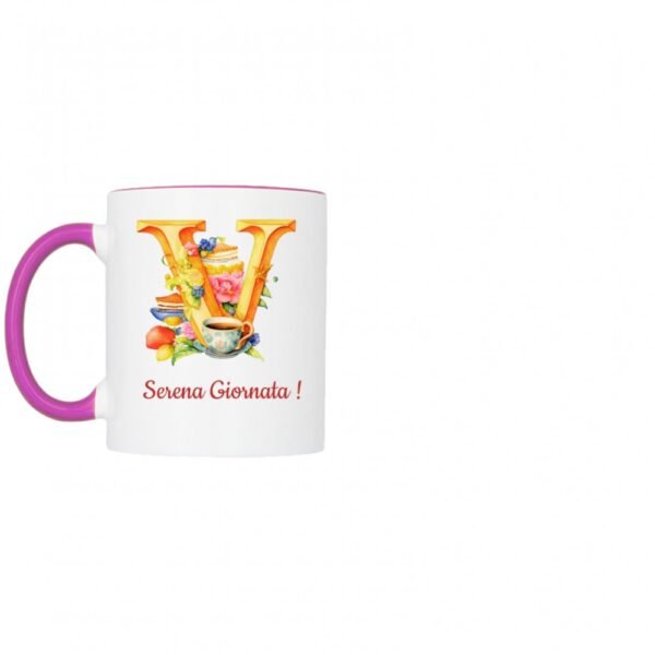 Tazza bicolore lettera V