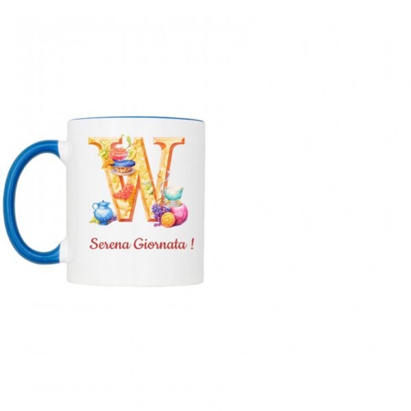 Tazza bicolore lettera W