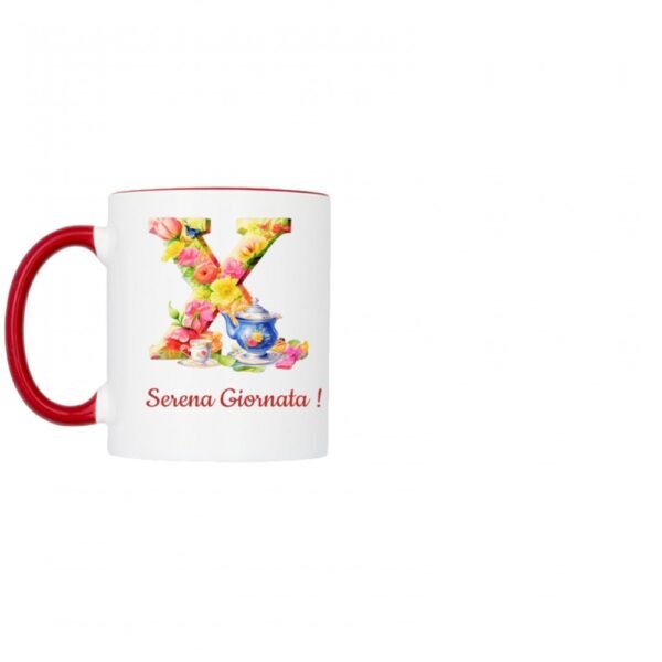 Tazza bicolore lettera X