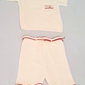 Completino bianco con righe rosse