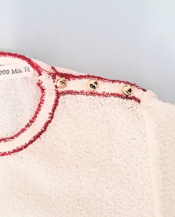 Completino bianco con righe rosse