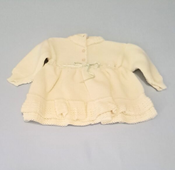 Vestitino lana giallo con fiocchi verde chiaro