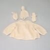 Vestitino bianco lana con babucce e cappellino