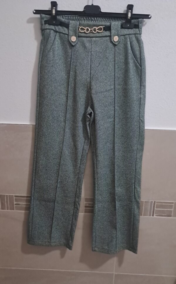 Pantaloni lana lisca di pesce grigi
