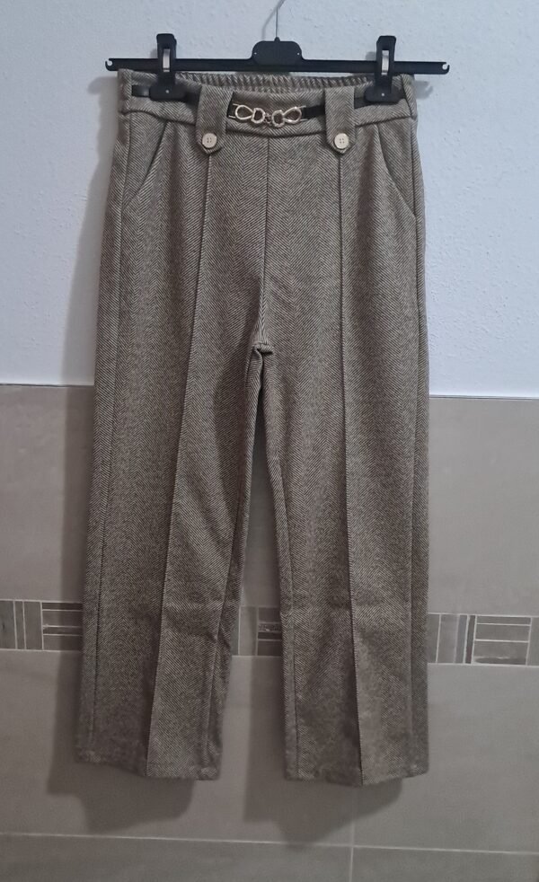 Pantaloni lana lisca di pesce beige